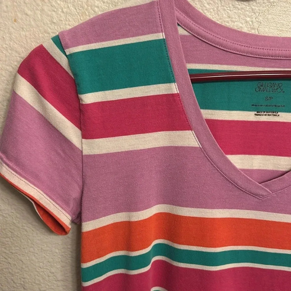 Gillian & O’Malley Women Horizontal Striped Short Sleeve Dresss Size Small - Picture 2 of 7